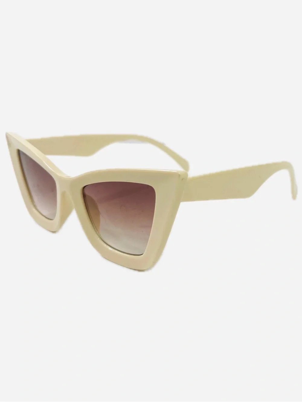 Vintage Cream Cat Eye Sunglasses with Gradient Pink Lenses - Women Accessories